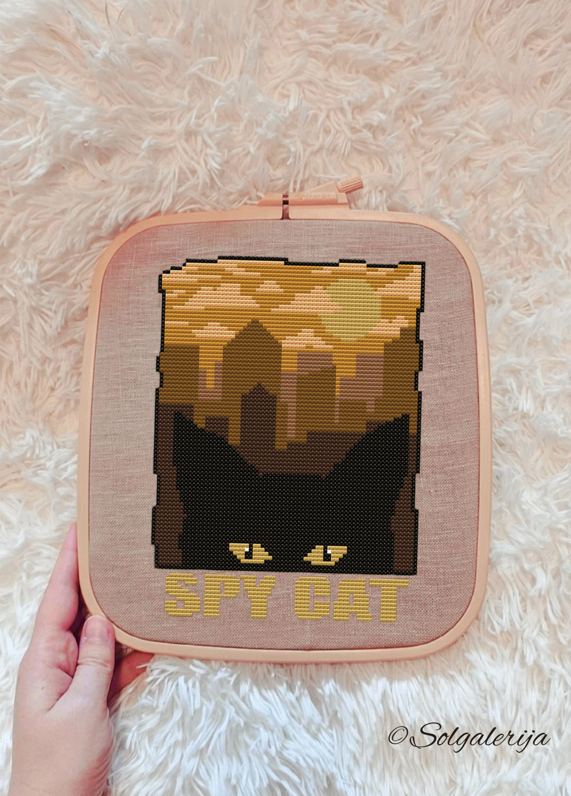 SPY CAT cross stitch pattern Cross Stitch Pattern PDF | Modern Embroidery | Colorful animals | Handmade chart | saga xsd