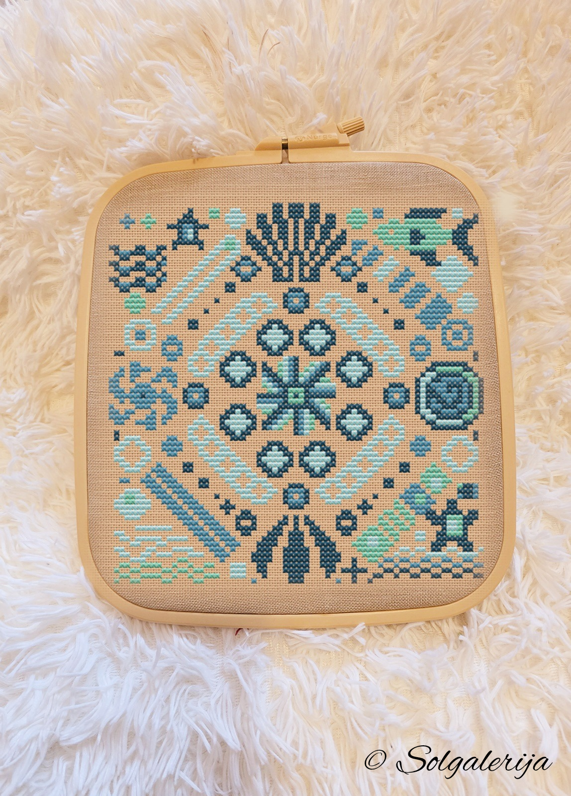 Marine mandala | Cross Stitch Pattern PDF | Modern Embroidery | Sea water | Handmade chart | Primitive Sampler |  SAGA xsd